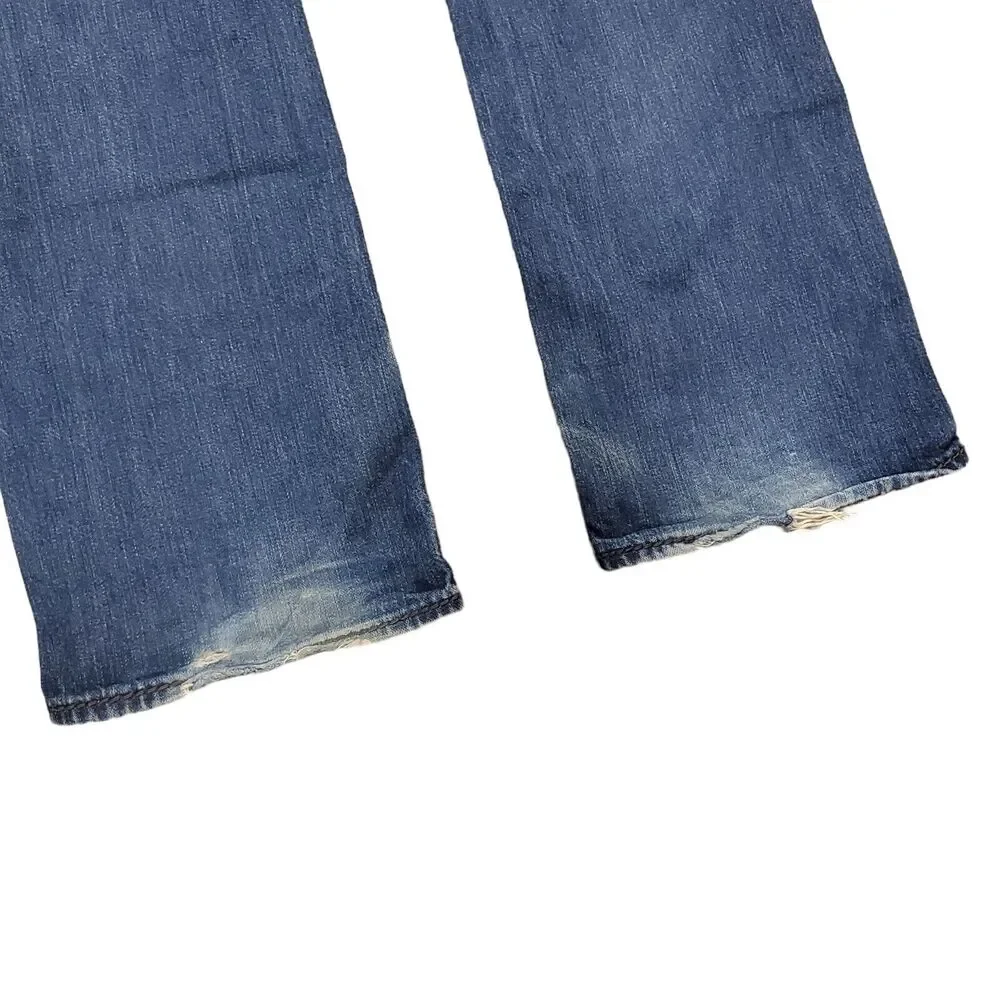 TRUE RELIGION Jeans Mens 31 Blue Regular Straight Flap Pockets Designer Denim